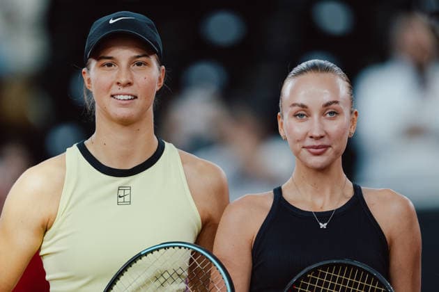 TENNIS - WTA, Tennis Damen Upper Austria Ladies Linz LINZ,AUSTRIA,06.APR.26 - TENNIS - WTA Tour, Upper Austria Ladies Linz. Image shows Lilli Tagger and Anastasia Potapova (AUT).  GEPAxpictures xAlexanderxSolc