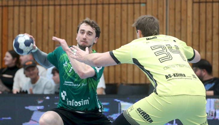06 04 2026, xfsx, Men, Handball, Season 2025 2026, 3 Liga, Staffel Sued, 16 Matchday Woelfe Wuerzburg SG Koendringen Teningen v li Luis Franke Woelfe Wuerzburg , Bastian Oesterle SG Koendringen Teningen Wuerzburg tectake ARENA Bayern Germany