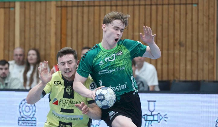 06 04 2026, xfsx, Men, Handball, Season 2025 2026, 3 Liga, Staffel Sued, 16 Matchday Woelfe Wuerzburg SG Koendringen Teningen v li Peter Feisst SG Koendringen Teningen , Milan Kuett Woelfe Wuerzburg Wuerzburg tectake ARENA Bayern Germany