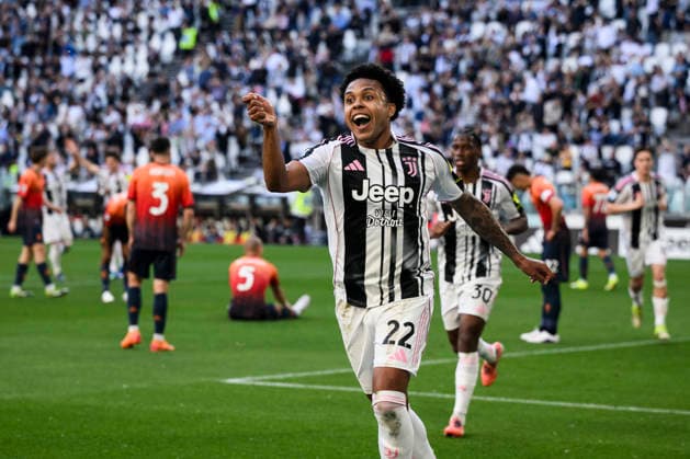 Juventus FC v Genoa CFC - Serie A Weston McKennie of Juventus FC celebrates afte scoring a goal during the Serie A football match between Juventus FC and Genoa CFC. Turin Italy Copyright: xNicolòxCampox