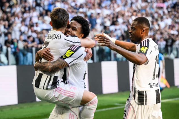Juventus FC v Genoa CFC - Serie A Weston McKennie of Juventus FC celebrates with Francisco Conceicao of Juventus FC after scoring a goal during the Serie A football match between Juventus FC and Genoa CFC. Turin Italy Copyright: xNicolòxCampox