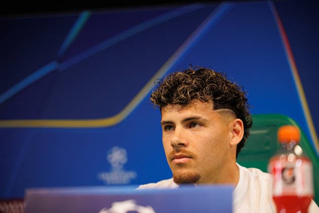 seen during the Sporting CP official press conference, PK, Pressekonferenz before UCL quarterfinal game against Arsenal FC at Estadio Jose Alvalade (Luis Loureiro Ball Raw Images) Lisbon Estadio Jose Alvalade Portugal Copyright: xLuisxLoureirox luisloureiro_sporting_arsenal_press_2526-10