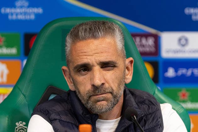 April 6, 2026, Lisbon, Lisbon, Portugal: Sporting head coach from Portugal RUI BORGES during the press conference, PK, Pressekonferenz before the UEFA Champions League between Sporting and Arsenal at Estadio Jose de Alvalade Soccer 2026: Pre-Game Press Conference  - ZUMAs359 20260406_zsp_s359_027 Copyright: xAlexandrexdexSousax