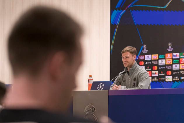 Bayern Munich Press Conference prior UEFA Champions League 2025 26 Quarter Final First Leg MADRID, SPAIN APRIL 6 Joshua Kimmich, of Bayern Munich, is seen Santiago Bernabeu stadium ahead of the UEFA Champions League 2025 26 Quarter Final First Leg against Real Madrid CF at estadio Santiago BernabÃ u on April 6, 2026 in Madrid, Spain Valdebebas Ciudad Real Madrid Madrid Spain Madrid Madrid Madrid Spain Copyright: xAlejandroxMatiasx