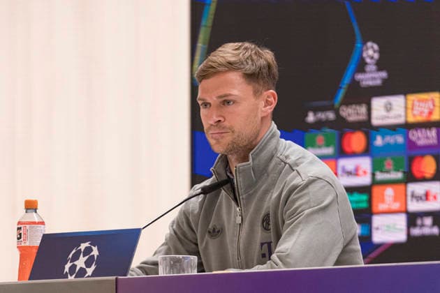 Bayern Munich Press Conference prior UEFA Champions League 2025 26 Quarter Final First Leg MADRID, SPAIN APRIL 6 Joshua Kimmich, of Bayern Munich, is seen Santiago Bernabeu stadium ahead of the UEFA Champions League 2025 26 Quarter Final First Leg against Real Madrid CF at estadio Santiago BernabÃ u on April 6, 2026 in Madrid, Spain Valdebebas Ciudad Real Madrid Madrid Spain Madrid Madrid Madrid Spain Copyright: xAlejandroxMatiasx