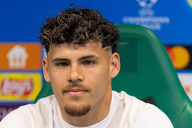 April 6, 2026, Lisbon, Lisbon, Portugal: Sporting defender from Uruguay MAXI ARAUJO (20) during the press conference, PK, Pressekonferenz before the UEFA Champions League between Sporting and Arsenal at Estadio Jose de Alvalade Lisbon Portugal - ZUMAs359 20260406_zsp_s359_007 Copyright: xAlexandrexdexSousax