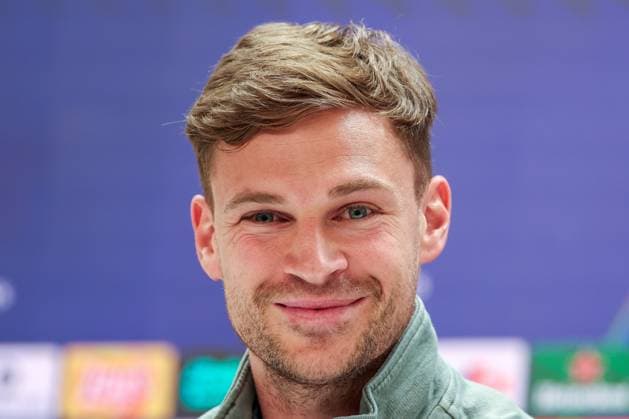 Joshua Kimmich 6 FC Bayern Muenchen smiles, Press conference, FC Bayern Muenchen, Football, Men, UEFA Champions League, Season 2025 2026, Press conference before the quarter-final first leg Quarter Finals 1st Leg against Real Madrid, 06 04 2026 Madrid Madrid Spain Copyright: xkolbert-press MartinxAgüerax