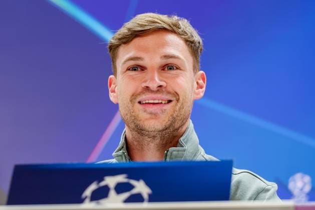 Joshua Kimmich 6 FC Bayern Muenchen laughs, Press conference, FC Bayern Muenchen, Football, Men, UEFA Champions League, Season 2025 2026, Press conference before the quarter-final first leg Quarter Finals 1st Leg against Real Madrid, 06 04 2026 Madrid Madrid Spain Copyright: xkolbert-press MartinxAgüerax