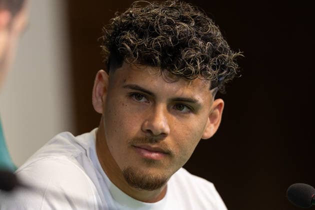 April 6, 2026, Lisbon, Lisbon, Portugal: Sporting defender from Uruguay MAXI ARAUJO (20) during the press conference, PK, Pressekonferenz before the UEFA Champions League between Sporting and Arsenal at Estadio Jose de Alvalade Lisbon Portugal - ZUMAs359 20260406_zsp_s359_015 Copyright: xAlexandrexdexSousax