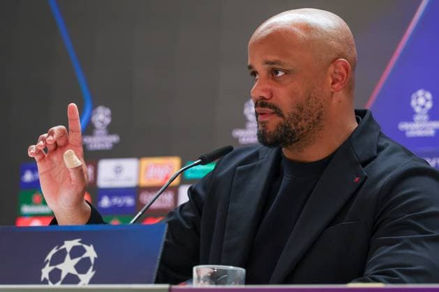 Head coach Vincent Kompany FC Bayern Muenchen gesticulates, Press conference, FC Bayern Muenchen, Football, Men, UEFA Champions League, Season 2025 2026, Press conference before the quarter-final first leg Quarter Finals 1st Leg against Real Madrid, 06 04 2026 Madrid Madrid Spain Copyright: xkolbert-press MartinxAgüerax