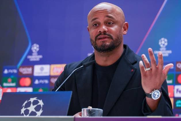 Head coach Vincent Kompany FC Bayern Muenchen gesticulates, Press conference, FC Bayern Muenchen, Football, Men, UEFA Champions League, Season 2025 2026, Press conference before the quarter-final first leg Quarter Finals 1st Leg against Real Madrid, 06 04 2026 Madrid Madrid Spain Copyright: xkolbert-press MartinxAgüerax