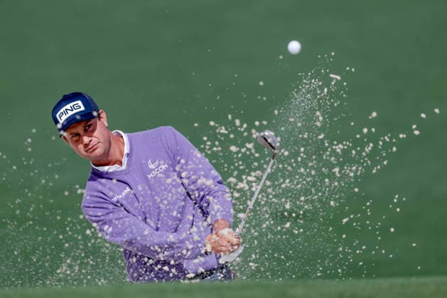 Masters Tournament - practice round Harris English of the US hits from a green side bunker on the second hole during a practice round for the 2026 Masters Tournament at the Augusta National Golf Club in Augusta, Georgia, USA, 06 April 2026. The Masters golf tournament begins 09 April 2026. AUGUSTA GEORGIA United States  Copyright: xERIKxS.xLESSERx