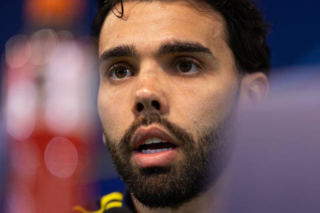 April 6, 2026, Lisbon, Lisbon, Portugal: Arsenal goalkeeper from Spain DAVID RAYA (1) during the press conference, PK, Pressekonferenz before the UEFA Champions League between Sporting and Arsenal at Estadio Jose de Alvalade Soccer 2026: Pre-Game Press Conference  - ZUMAs359 20260406_zsp_s359_039 Copyright: xAlexandrexdexSousax