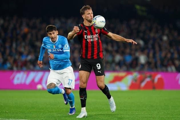 AC Milan™s Niclas Füllkrug during the Serie A soccer match between Napoli and Milan at the Diego Armando Maradona Stadium in Naples, southern italy - Monday , April 06 , 2026. - Soccer .  Copyright: xAlessandroxGarofalo LaPressex