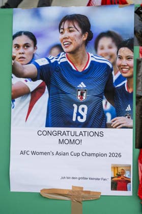 Fan poster for Momoko Tanikawa FC Bayern Muenchen Frauen, 18 not in the picture for winning the Asia Cup 2026 GER, FC Bayern Muenchen Frauen vs SGS Essen, Football, DFB Pokal, Semifinal, Season 2025 2026, 06 04 2026 DFL DFB REGULATIONS PROHIBIT ANY USE OF PHOTOGRAPHS as IMAGE SEQUENCES and or QUASI VIDEO GER, FC Bayern Muenchen Frauen vs SGS Essen, Football, DFB Pokal, Semifinal, Season 2025 2026, 06 04 2026 Muenchen Copyright: xEibner-Pressefoto HeikexFeinerx EP_HFR