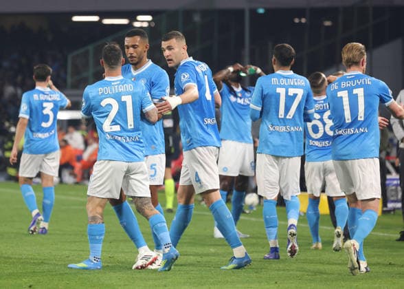Serie A football match - 2025 26 Napoli vs. Milan Goal the Matteo Politano of SSC Napoli During the 2025 26 Italian Serie A football match between SSC Napoli and AC Milan on April 6, 2026, at the Diego Armando Maradona Stadium in Naples. Pictured: NAPOLI stadio Diego Armando Maradona CAMPANIA ITALIA Copyright: xFABIOxSASSOxFabioxSassox Napoli Milan2026_04_06Fabio Sasso6846