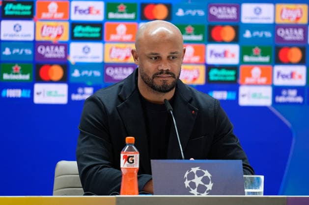 April 6, 2026, Madrid, Madrid, Spain: Vincent Kompany, head coach of Bayern Munich, attends his press conference, PK, Pressekonferenz ahead of their UEFA Champions League 2025 26, Quarter-finals First Leg, football match against Real Madrid at Bernabeu stadium on April 06, in Madrid, Spain. Madrid Spain - ZUMAa181 20260406_zaa_a181_176 Copyright: xDennisxAgyemanx