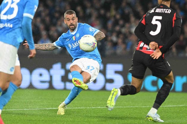CALCIO - Serie A - SSC Napoli vs AC Milan Leonardo Spinazzola of SSC Napoli in action during the Serie A Enelive match between SSC Napoli vs AC Milan at Diego Armando Maradona Stadium Naples Italy  Copyright: xIPAxSport ABACAx