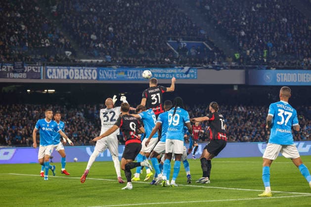 April 6, 2026, Napoli, Campania, ITALIA: Strahinja Pavlovic of AC Milan During the 2025 26 Italian Serie A football match between SSC Napoli and AC Milan on April 6, 2026, at the Diego Armando Maradona Stadium in Naples...Pictured: Napoli ITALIA - ZUMAs236 20260406_aap_s236_020 Copyright: xFabioxSassox