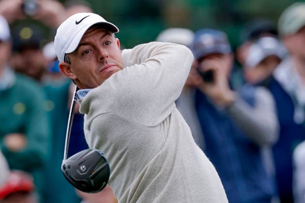 Masters Tournament golf - practice round Rory McIlroy of Northern Ireland tees the eighth hole during a practice round for the 2026 Masters Tournament at the Augusta National Golf Club in Augusta, Georgia, USA, 06 April 2026. The Masters golf tournament begins 09 April 2026. AUGUSTA GEORGIA United States  Copyright: xERIKxS.xLESSERx