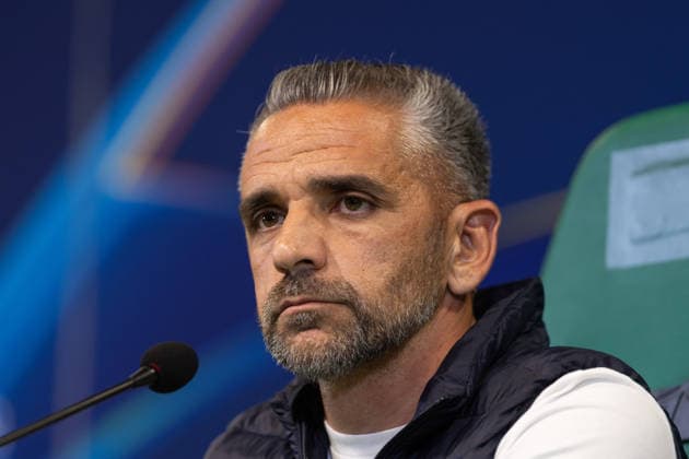 April 6, 2026, Lisbon, Lisbon, Portugal: Sporting head coach from Portugal RUI BORGES during the press conference, PK, Pressekonferenz before the UEFA Champions League between Sporting and Arsenal at Estadio Jose de Alvalade Soccer 2026: Pre-Game Press Conference  - ZUMAs359 20260406_zsp_s359_112 Copyright: xAlexandrexdexSousax