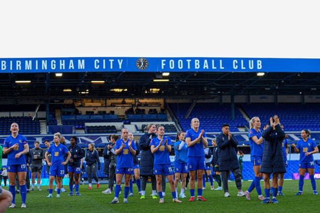 BIRMINGHAM, ENGLAND - April 6: Birmingham City players at full time of the Adobe Womens FA Cup game between Birmingham City and Manchester City at St Andrews Stadium, April 6 in Birmingham, England Copyright: xNataliexMincher SPPx Sportspressphoto_SPR126191