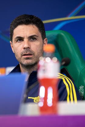 April 6, 2026, Lisbon, Lisbon, Portugal: Arsenal head coach from Spain MIKEL ARTETA during the press conference, PK, Pressekonferenz before the UEFA Champions League between Sporting and Arsenal at Estadio Jose de Alvalade Lisbon Portugal - ZUMAs359 20260406_zsp_s359_148 Copyright: xAlexandrexdexSousax