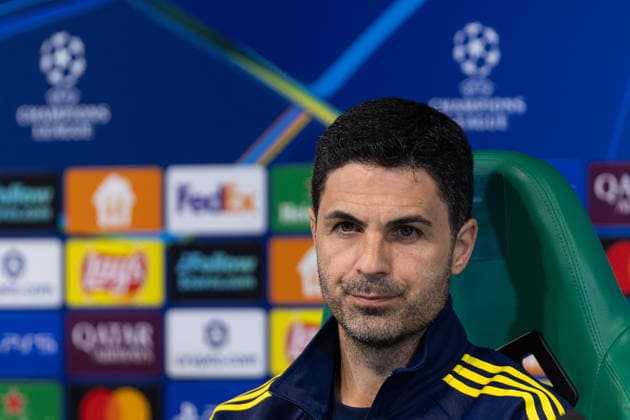 April 6, 2026, Lisbon, Lisbon, Portugal: Arsenal head coach from Spain MIKEL ARTETA during the press conference, PK, Pressekonferenz before the UEFA Champions League between Sporting and Arsenal at Estadio Jose de Alvalade Lisbon Portugal - ZUMAs359 20260406_zsp_s359_155 Copyright: xAlexandrexdexSousax