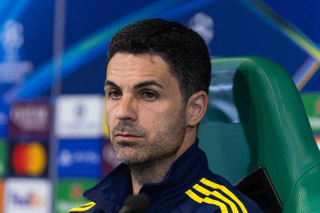 April 6, 2026, Lisbon, Lisbon, Portugal: Arsenal head coach from Spain MIKEL ARTETA during the press conference, PK, Pressekonferenz before the UEFA Champions League between Sporting and Arsenal at Estadio Jose de Alvalade Lisbon Portugal - ZUMAs359 20260406_zsp_s359_156 Copyright: xAlexandrexdexSousax