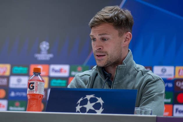 April 6, 2026, Madrid, Spain: Joshua Kimmich, FC Bayern Munich player attends a press conference, PK, Pressekonferenz ahead of the match between Real Madrid and FC Bayern Munich, which will take place on Tuesday, April 7, 2026, at the Santiago BernabÃ u Stadium in the first leg of the UEFA Champions League quarterfinals. FC Bayern UCL Press Conference In Madrid - 06 Apr 2026  - ZUMAs197 20260406_aaa_s197_094 Copyright: xDavidxCanalesx