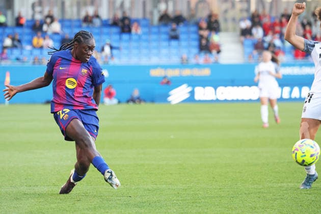 FC Barcelona, Barca Femeni v FC Badalona - Liga F Moeve Aisha Camara plays during the match between FC Barcelona Femeni and Futbol Club Badalona Women, corresponding to week 25 of the Liga F Moeve, at the Johan Cruyff Stadium in Barcelona, Spain, on April 6, 2026. Barcelona Barcelona Spain  Copyright: xUrbanandsportx originalFilename:urbanandsport-fcbarcel260406_npFwT.jpg