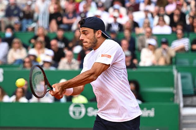 Rolex Monte-Carlo Masters - Men s Singles - F Cerundolo v S Tsitsipas Francisco Cerundolo (ARG) during his first round match at the 2026 Rolex Monte-Carlo Masters in Monte-Carlo, MONACO, on April 6th, 2026. Photo by Corinne Dubreuil ABACAPRESS.COM Monte Carlo Monaco  Copyright: xDubreuilxCorinne ABACAx