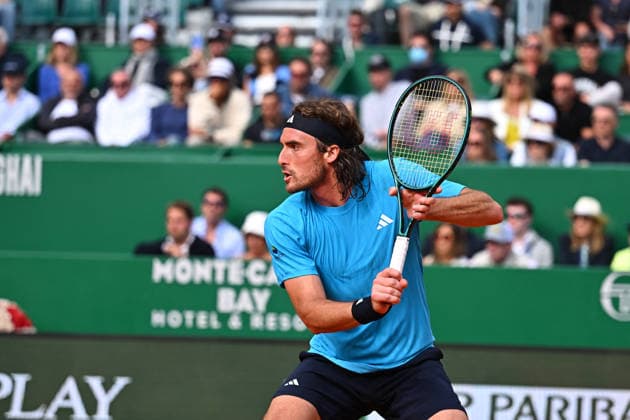 Rolex Monte-Carlo Masters - Men s Singles - F Cerundolo v S Tsitsipas Stefanos Tsitsipas (GRE) during his first round match at the 2026 Rolex Monte-Carlo Masters in Monte-Carlo, MONACO, on April 6th, 2026. Photo by Corinne Dubreuil ABACAPRESS.COM Monte Carlo Monaco  Copyright: xDubreuilxCorinne ABACAx