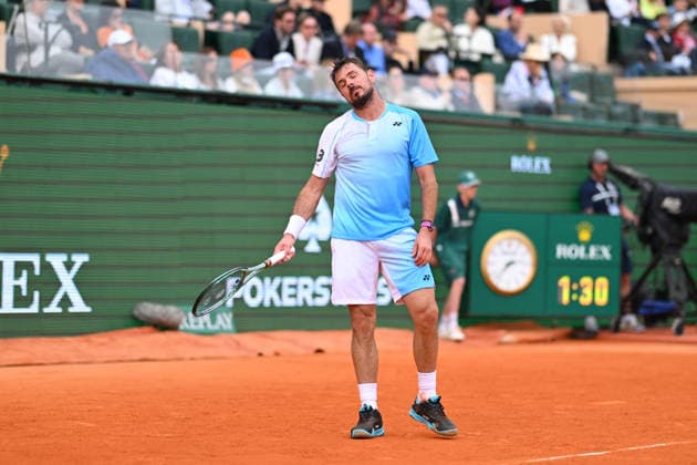 Rolex Monte-Carlo Masters - Men s Singles - S Baez v S Wawrinka Stan Wawrinka (SUI) during his first and last round match at the 2026 Rolex Monte-Carlo Masters in Monte-Carlo, MONACO, on April 6th, 2026. Photo by Corinne Dubreuil ABACAPRESS.COM Monte Carlo Monaco  Copyright: xDubreuilxCorinne ABACAx