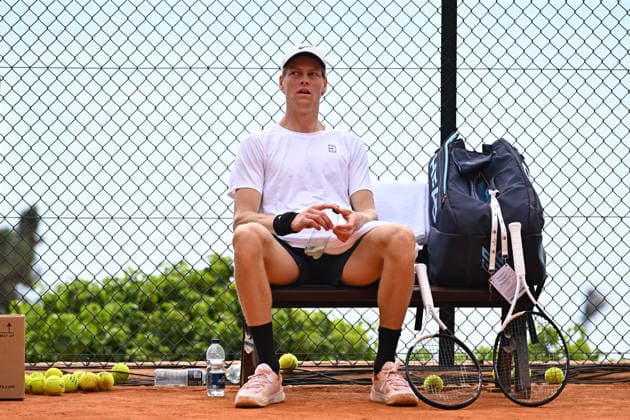 Rolex Monte-Carlo Masters - Practice - Jannik Sinner Jannik Sinner (ITA) during practice at the 2026 Rolex Monte-Carlo Masters in Monte-Carlo, MONACO, on April 6th, 2026. Photo by Corinne Dubreuil ABACAPRESS.COM Monte Carlo Monaco  Copyright: xDubreuilxCorinne ABACAx