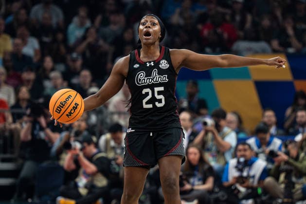 NCAA, College League, USA Basketball: NCAA Tournament Final Four Championship-South Carolina vs UCLA South Carolina Gamecocks guard Raven Johnson (25) during the championship game of the women s 2026 NCAA Tournament against the UCLA Bruins at Mortgage Matchup Center, Sunday, April 5, 2026, in Phoenix, Arizona. UCLA defeated South Carolina 79-51. (Jon Endow Image of Phoenix Arizona United States EDITORIAL USE ONLY Copyright: xImagexofxSportx JonxEndowx iosphotos405064