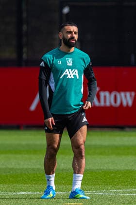 Football - UEFA Champions League - Quarter-FInal - 1st Leg - Paris Saint-Germain FC v Liverpool FC - MD-1 LIVERPOOL, ENGLAND - Tuesday, April 7, 2026: Liverpool s Mohamed Salah during a training session at the AXA Training Centre ahead of the UEFA Champions League Quarter-Final 1st Leg match between Paris Saint-Germain FC and Liverpool FC. (Photo by David Rawcliffe Propaganda) LIVERPOOL AXA Training Centre MERSEYSIDE ENGLAND  Copyright: xDavidxRawcliffex P2026-04-07-PSG_Liverpool_MD-1-16