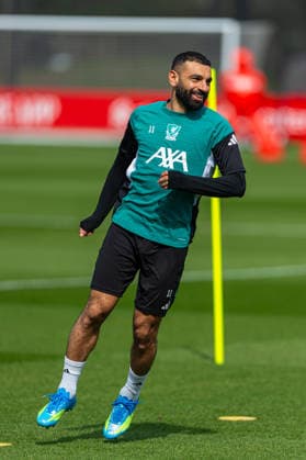 Football - UEFA Champions League - Quarter-FInal - 1st Leg - Paris Saint-Germain FC v Liverpool FC - MD-1 LIVERPOOL, ENGLAND - Tuesday, April 7, 2026: Liverpool s Mohamed Salah during a training session at the AXA Training Centre ahead of the UEFA Champions League Quarter-Final 1st Leg match between Paris Saint-Germain FC and Liverpool FC. (Photo by David Rawcliffe Propaganda) LIVERPOOL AXA Training Centre MERSEYSIDE ENGLAND  Copyright: xDavidxRawcliffex P2026-04-07-PSG_Liverpool_MD-1-23