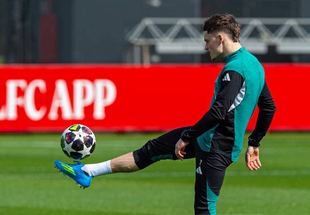 Football - UEFA Champions League - Quarter-FInal - 1st Leg - Paris Saint-Germain FC v Liverpool FC - MD-1 LIVERPOOL, ENGLAND - Tuesday, April 7, 2026: Liverpool s Florian Wirtz during a training session at the AXA Training Centre ahead of the UEFA Champions League Quarter-Final 1st Leg match between Paris Saint-Germain FC and Liverpool FC. (Photo by David Rawcliffe Propaganda) LIVERPOOL AXA Training Centre MERSEYSIDE ENGLAND  Copyright: xDavidxRawcliffex P2026-04-07-PSG_Liverpool_MD-1-31