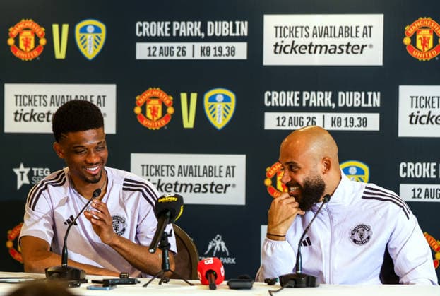 Manchester United, ManU press conference, PK, Pressekonferenz Carton House, Kildare 7 4 2026 Amad Diallo and Bryan Mbeumo Amad Diallo and Bryan Mbeumo 7 4 2026  Copyright: x INPHO GracexHaltonx GH_29181 copy