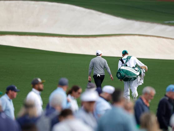 Rory McIlroy of Northern Ireland walks up the 8th hole fairway during a practice round on the Tuesday before The Masters Tournament at Augusta National Golf Club on Tuesday, April 7, 2026 in Augusta, Georgia.  AUG20260407104 JOHNxANGELILLO