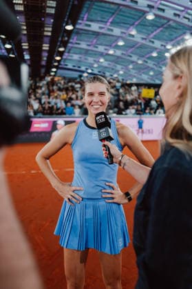 TENNIS - WTA, Tennis Damen Upper Austria Ladies Linz LINZ,AUSTRIA,07.APR.26 - TENNIS - WTA Tour, Upper Austria Ladies Linz. Image shows Lilli Tagger (AUT) during an interview.  GEPAxpictures xAlexanderxSolc