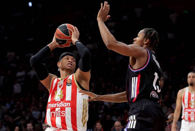 Crvena Zvezda v Paris Basketball, Euroleague, season 2025 2026, round 36 Belgrade, Serbia. 7th April, 2026. Crvena Zvezda s Jasiel Rivero Fernandez during Euroleague basketball match between Crvena Zvezda (Red Star) and Paris on April 7. 2026. in Belgrade, Serbia. Belgrade Serbia Copyright: xPedjaxMilosavljevic STARSPORTx