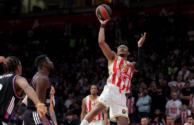Crvena Zvezda v Paris Basketball, Euroleague, season 2025 2026, round 36 Belgrade, Serbia. 7th April, 2026. Crvena Zvezda s Chima Moneke during Euroleague basketball match between Crvena Zvezda (Red Star) and Paris on April 7. 2026. in Belgrade, Serbia. Belgrade Serbia Copyright: xPedjaxMilosavljevic STARSPORTx