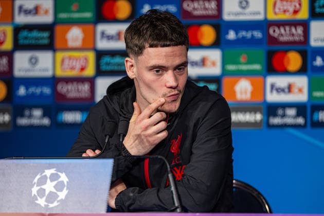 Football - UEFA Champions League - Quarter-Final - 1st Leg - Paris Saint-Germain FC v Liverpool FC - MD-1 PARIS, FRANCE - Tuesday, April 7, 2026: Liverpool s Florian Wirtz during a press conference, PK, Pressekonferenz at the Parc des Princes ahead of the UEFA Champions League Quarter-Final 1st Leg match between Paris Saint-Germain FC and Liverpool FC. (Photo by David Rawcliffe Propaganda) PARIS Parc des Princes ÃŽLE-DE-FRANCE FRANCE  Copyright: xDavidxRawcliffex P2026-04-07-PSG_Liverpool_MD-1-60