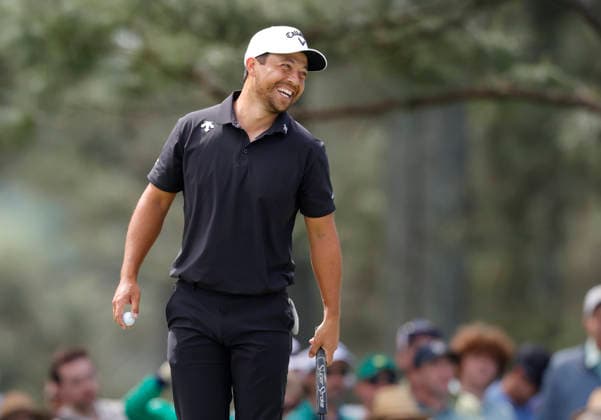 Xander Schauffele stands on the 7th green during a practice round on the Tuesday before The Masters Tournament at Augusta National Golf Club on Tuesday, April 7, 2026 in Augusta, Georgia.  AUG20260407128 JOHNxANGELILLO