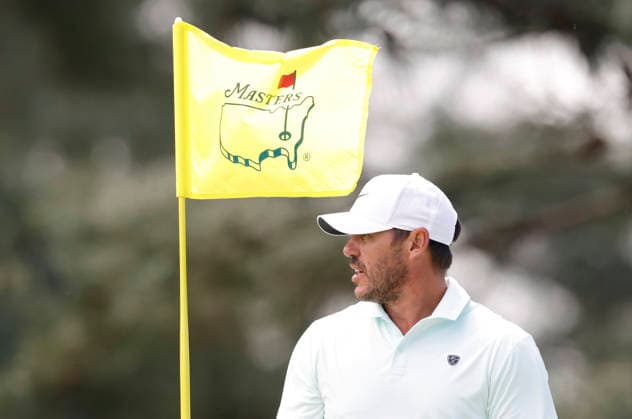 Brooks Koepka stands on the 7th green during a practice round on the Tuesday before The Masters Tournament at Augusta National Golf Club on Tuesday, April 7, 2026 in Augusta, Georgia.  AUG20260407130 JOHNxANGELILLO