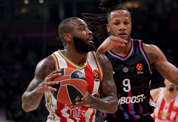 Crvena Zvezda v Paris Basketball, Euroleague, season 2025 2026, round 36 Belgrade, Serbia. 7th April, 2026. Crvena Zvezda s Codi Miller-McIntyre (L) vies with Lamar Stevens, 9 of Paris Basketball (R) during Euroleague basketball match between Crvena Zvezda (Red Star) and Paris on April 7. 2026. in Belgrade, Serbia. Belgrade Serbia Copyright: xPedjaxMilosavljevic STARSPORTx