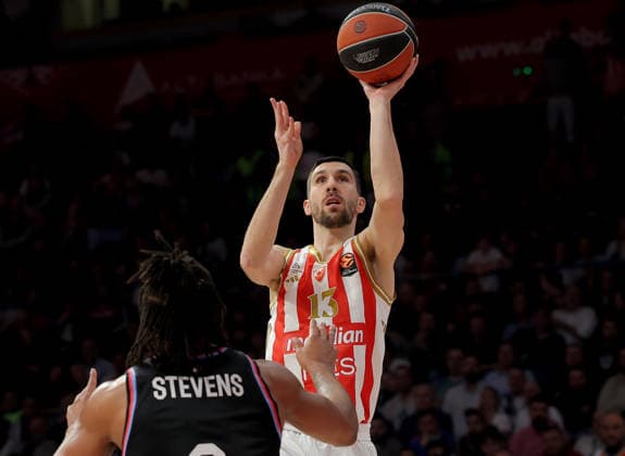 Crvena Zvezda v Paris Basketball, Euroleague, season 2025 2026, round 36 Belgrade, Serbia. 7th April, 2026. Crvena Zvezda s Ognjen Dobric during Euroleague basketball match between Crvena Zvezda (Red Star) and Paris on April 7. 2026. in Belgrade, Serbia. Belgrade Serbia Copyright: xPedjaxMilosavljevic STARSPORTx