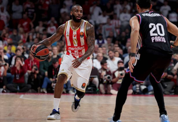 Crvena Zvezda v Paris Basketball, Euroleague, season 2025 2026, round 36 Belgrade, Serbia. 7th April, 2026. Crvena Zvezda s Codi Miller-McIntyre during Euroleague basketball match between Crvena Zvezda (Red Star) and Paris on April 7. 2026. in Belgrade, Serbia. Belgrade Serbia Copyright: xPedjaxMilosavljevic STARSPORTx